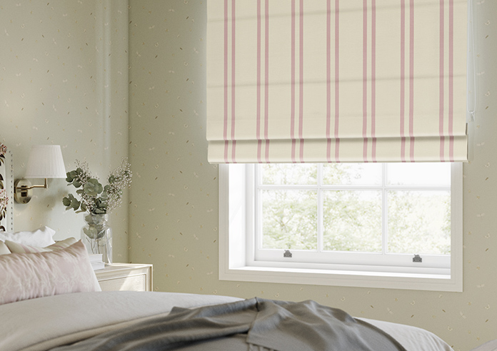 Adelaide, Winnies Stripe Rosies Pink - Roman Blind - Image 5
